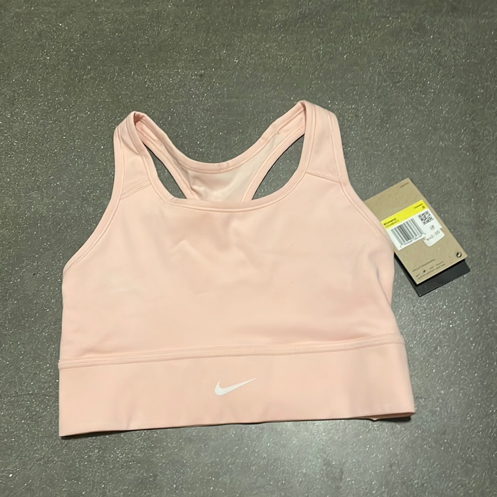 nwt baby pink nike longline sports bra
